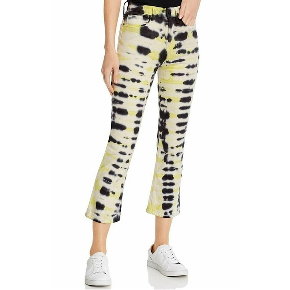 Hudson Holly High Rise Cropped Bootcut Jeans Women's Size 32 Electric Citron NWT - Picture 7 of 10